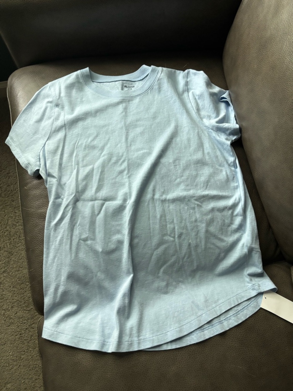 NWT Women’s Medium Madewell Light Blue Short Sleeve Crew Tee